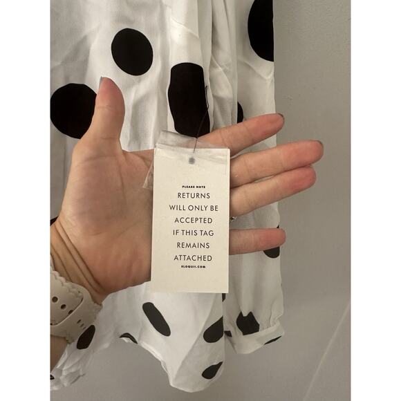 Eloquii Bow Front Polka Dot Blouse 18 Secretary Retro Pinup Career Feminine - Picture 4 of 9